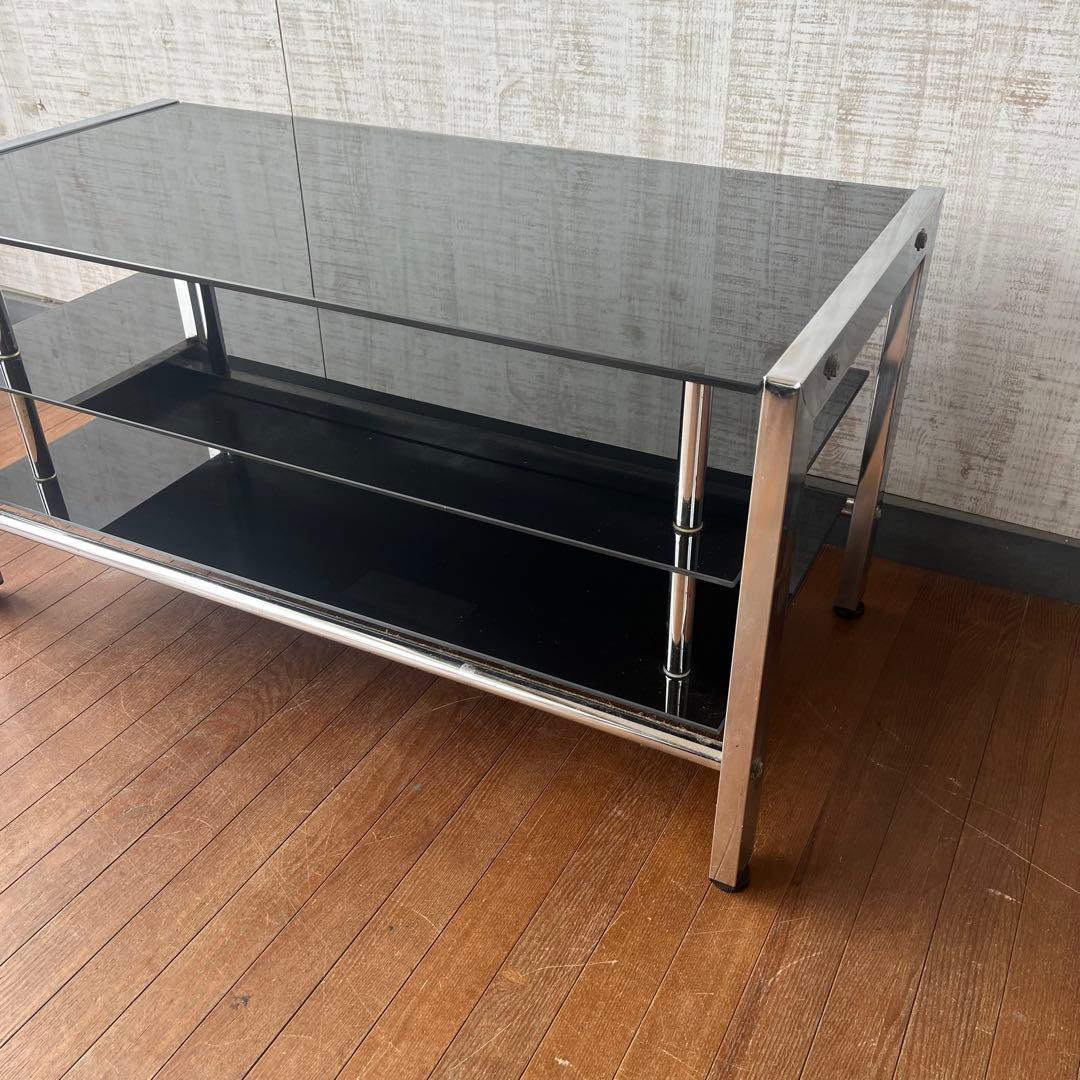 【アンティーク】アイアンフレーム ガラステーブル TVボード 収納棚 飾り棚