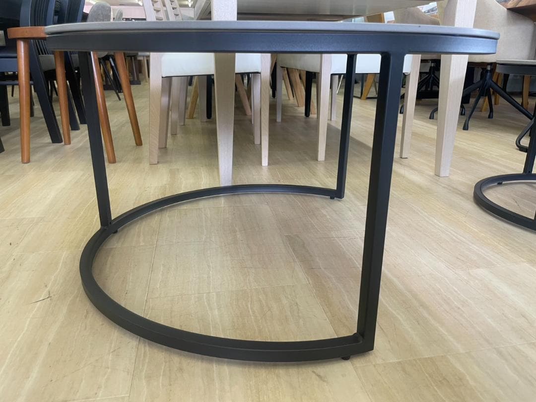 大理石風　ネストテーブル　テーブルセット　丸　円　テーブル　ホワイト　白　大理石