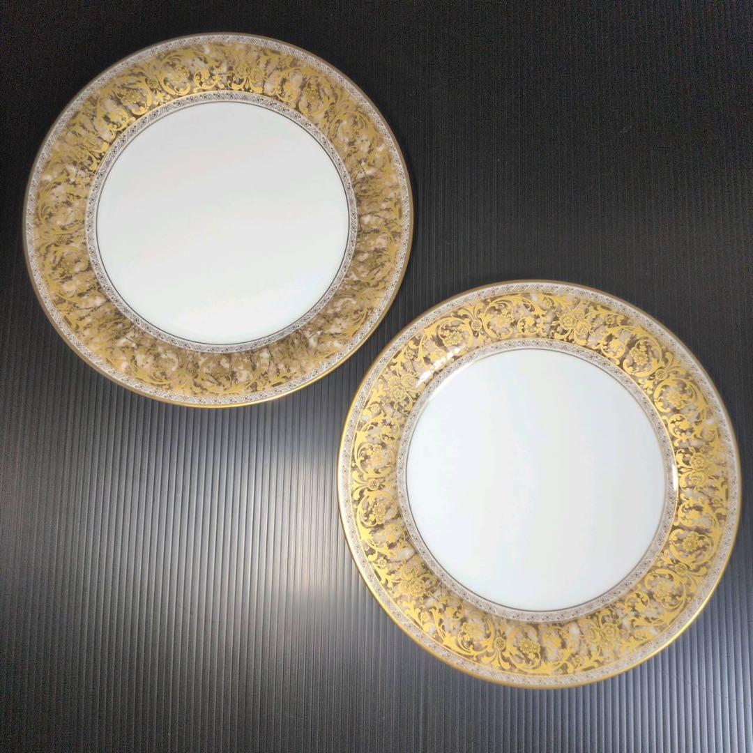 ノリタケ 75周年 金彩 プレート 26.5cm 6枚 ダイヤモンドコレクション