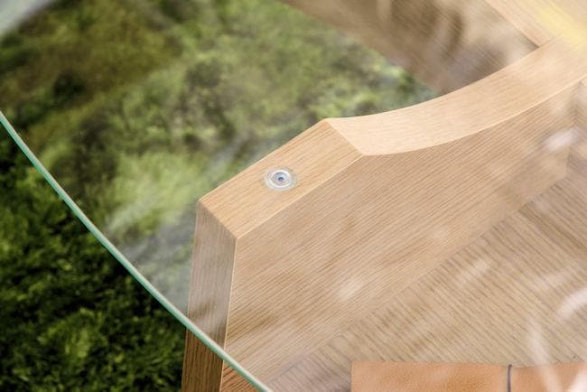 ガラス天板棚付オーバルテーブル幅105cmローテーブル ガラステーブル（223）