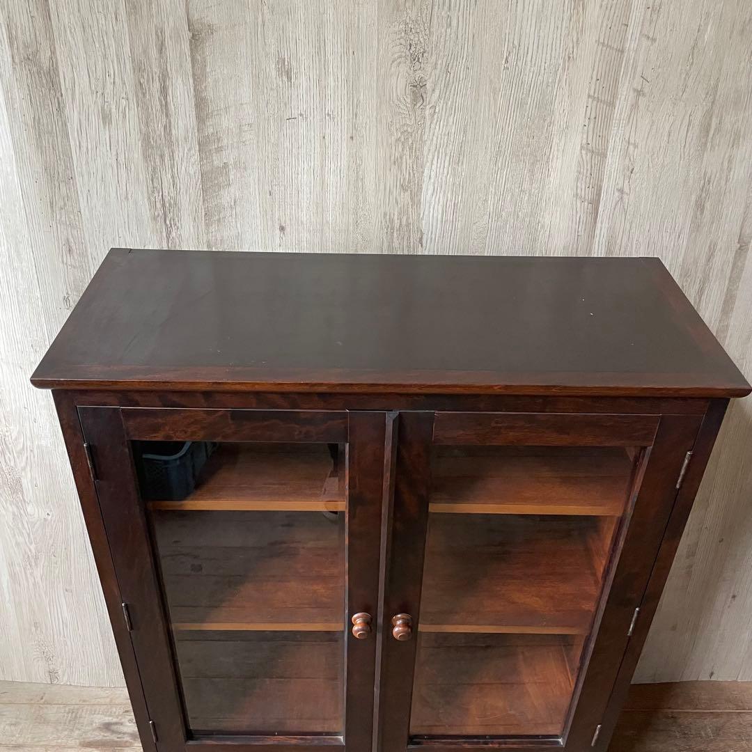 民芸家具 書棚 本棚 ガラスキャビネット アンティーク家具 ガラス扉 和家具