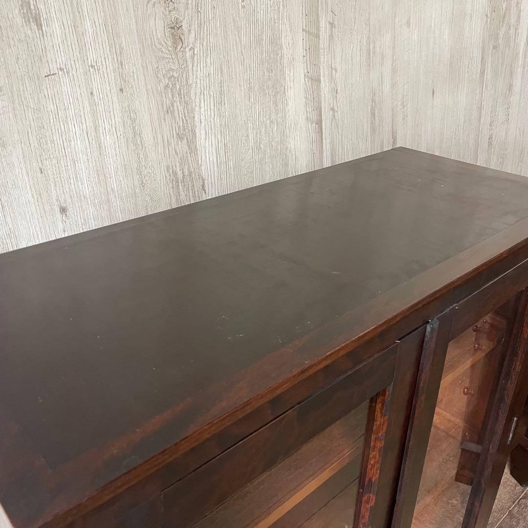 民芸家具 書棚 本棚 ガラスキャビネット アンティーク家具 ガラス扉 和家具