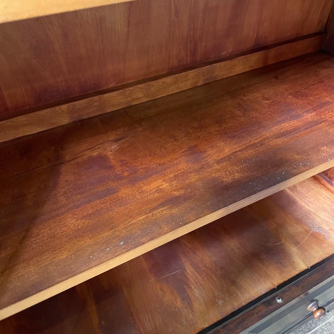 民芸家具 書棚 本棚 ガラスキャビネット アンティーク家具 ガラス扉 和家具