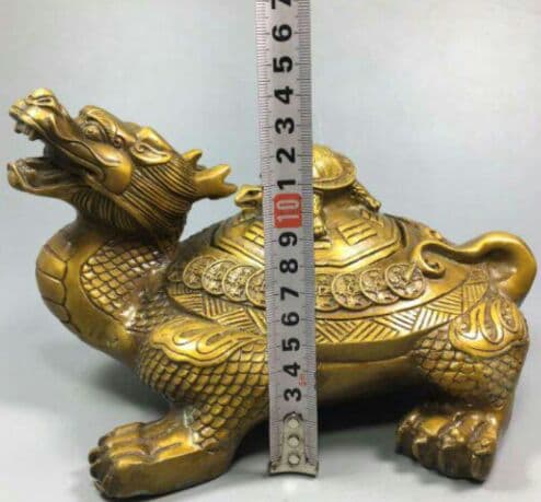 真鍮の龍亀香炉八卦子母亀置物