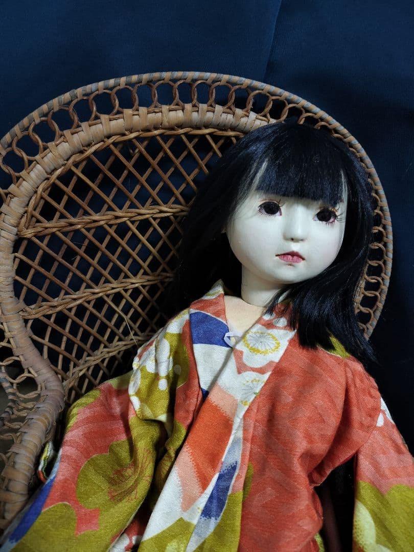 創作人形　作家様　市松人形　椅子つき