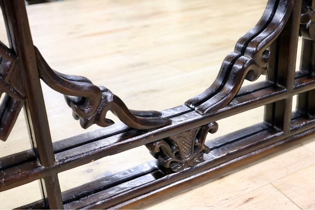 GMHK836H○中国アンティーク ウォールミラー 木製 古材 鏡 壁掛けミラー