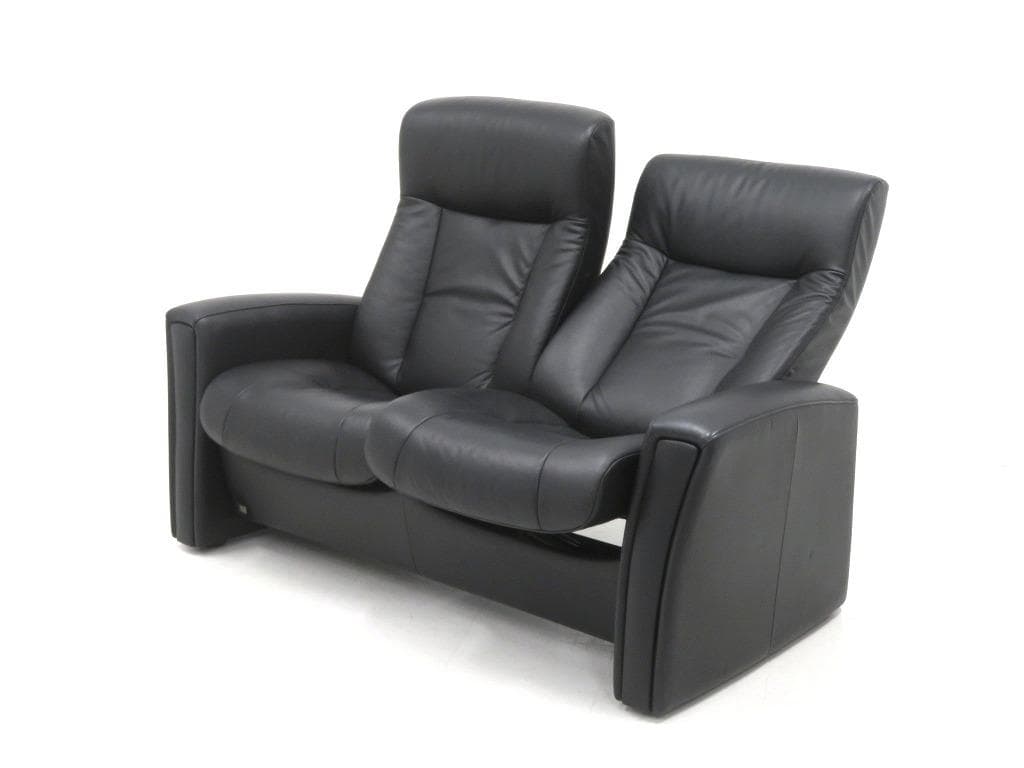 展示品　シモンズ　フィヨルド　総本革　レザー　ラブソファ　2人掛けソファ