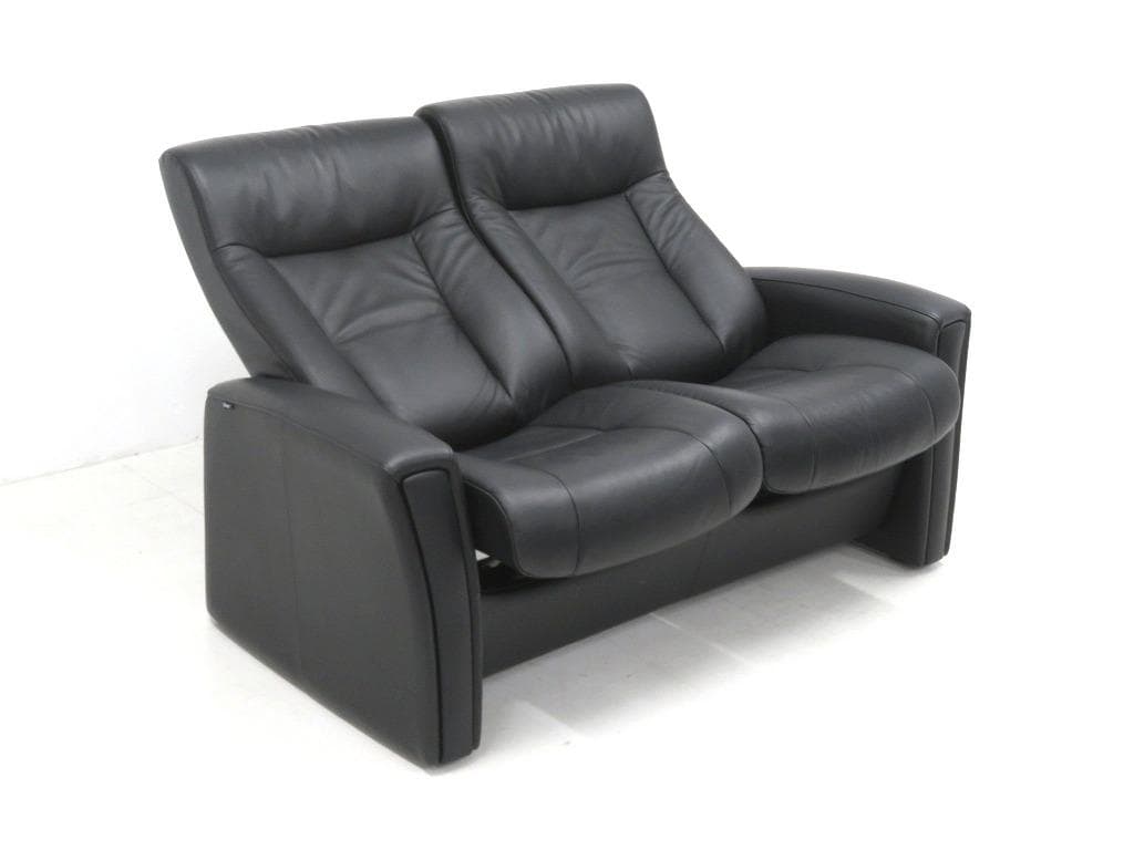 展示品　シモンズ　フィヨルド　総本革　レザー　ラブソファ　2人掛けソファ