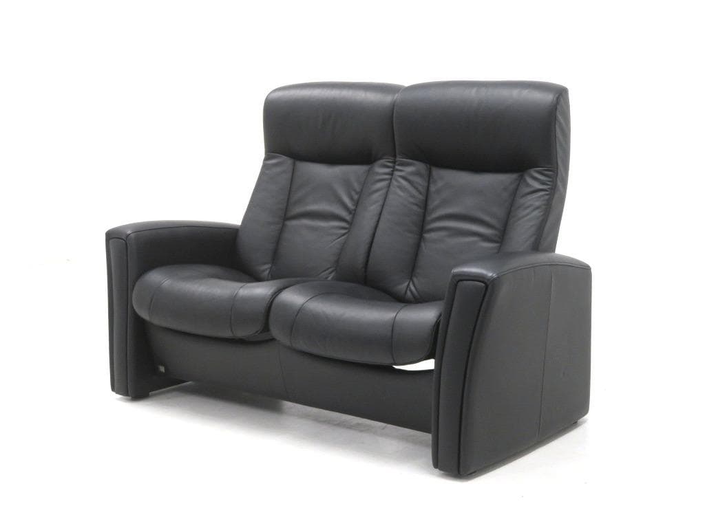 展示品　シモンズ　フィヨルド　総本革　レザー　ラブソファ　2人掛けソファ