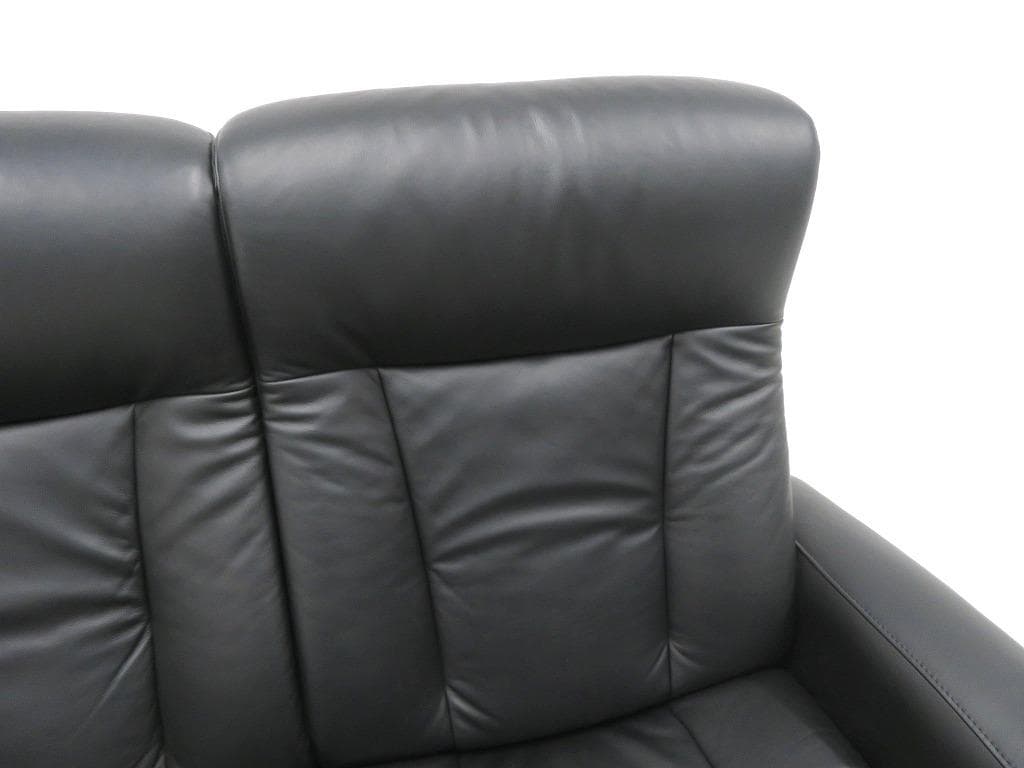 展示品　シモンズ　フィヨルド　総本革　レザー　ラブソファ　2人掛けソファ