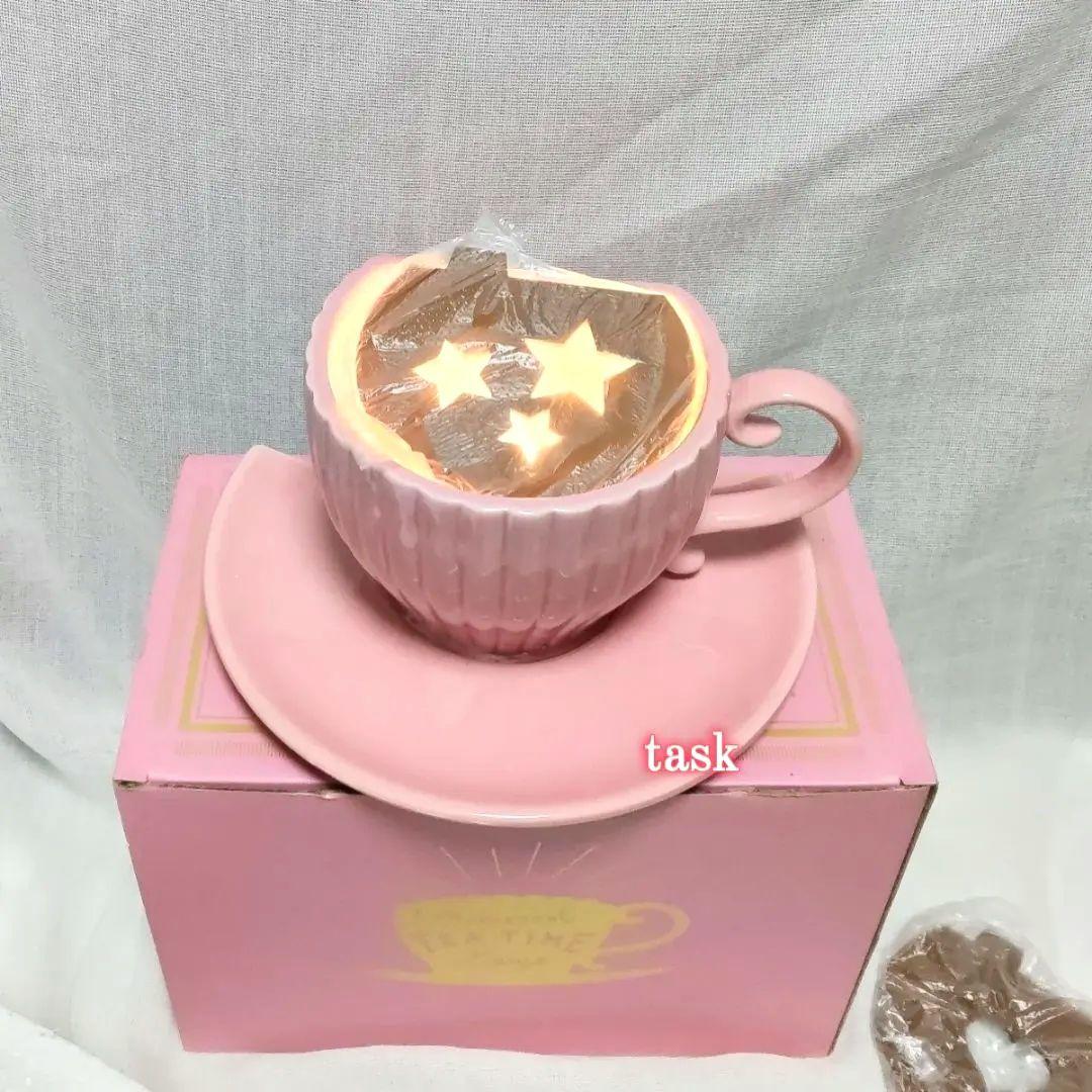 未使用　フランフラン　ティータイムランプ　ピンク　ホワイト　2点セット