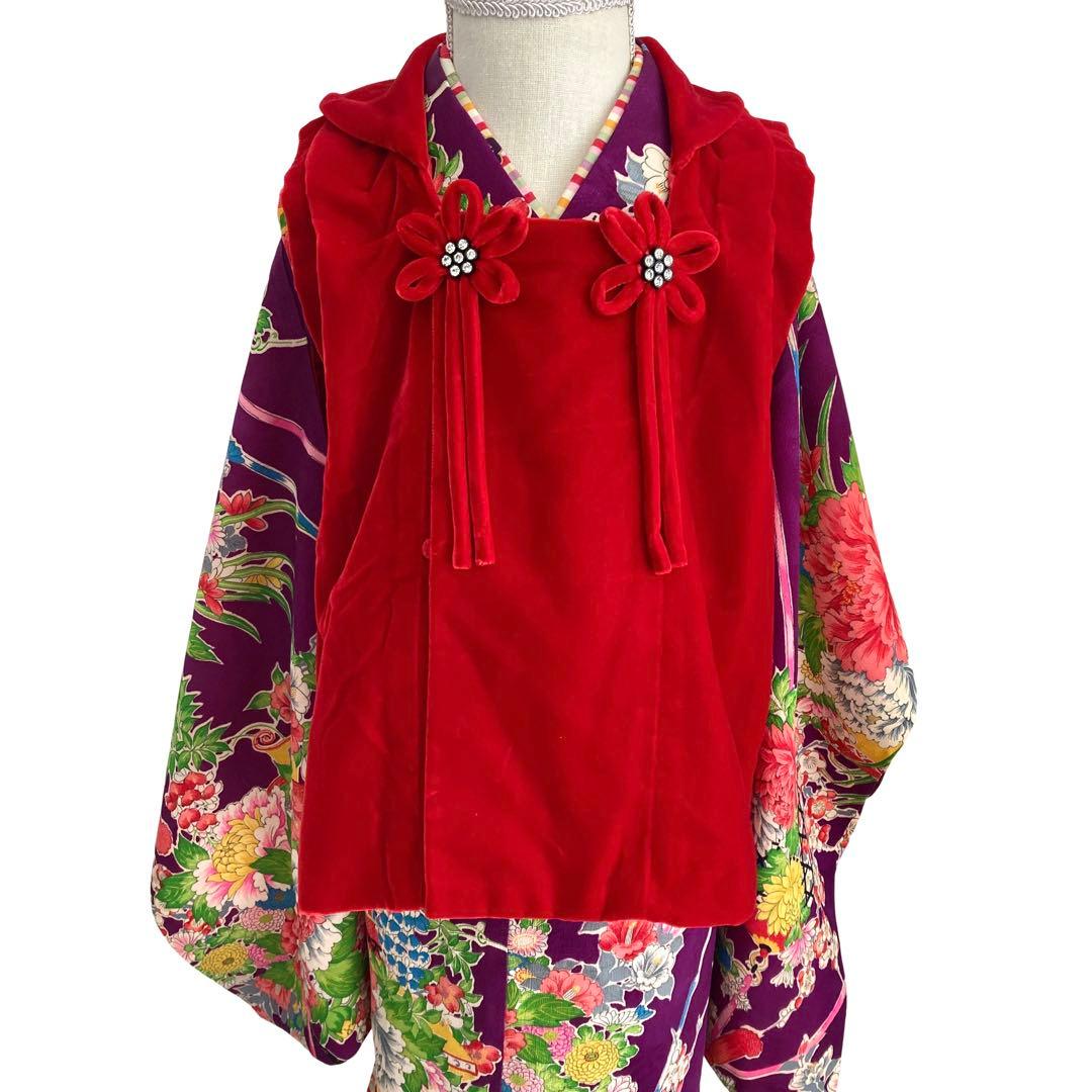 七五三　アンティーク 花づくし 女の子 子供着物 No760