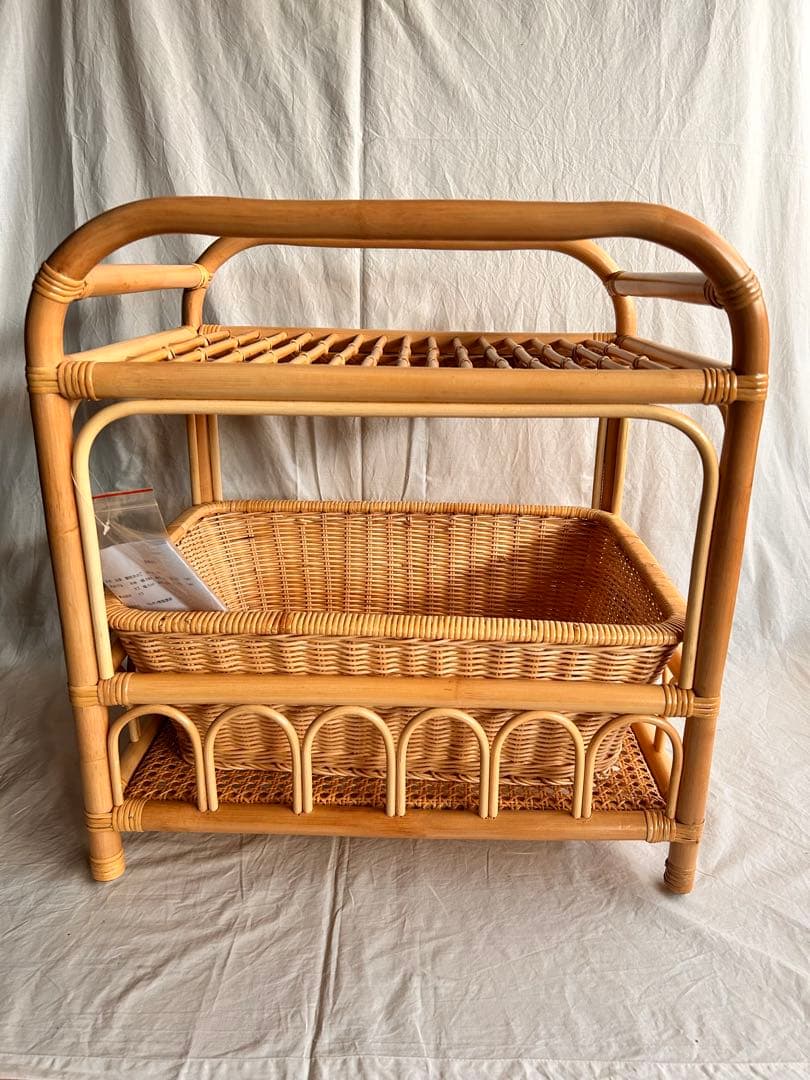 【新品・未使用品】脱衣所用ラタン収納