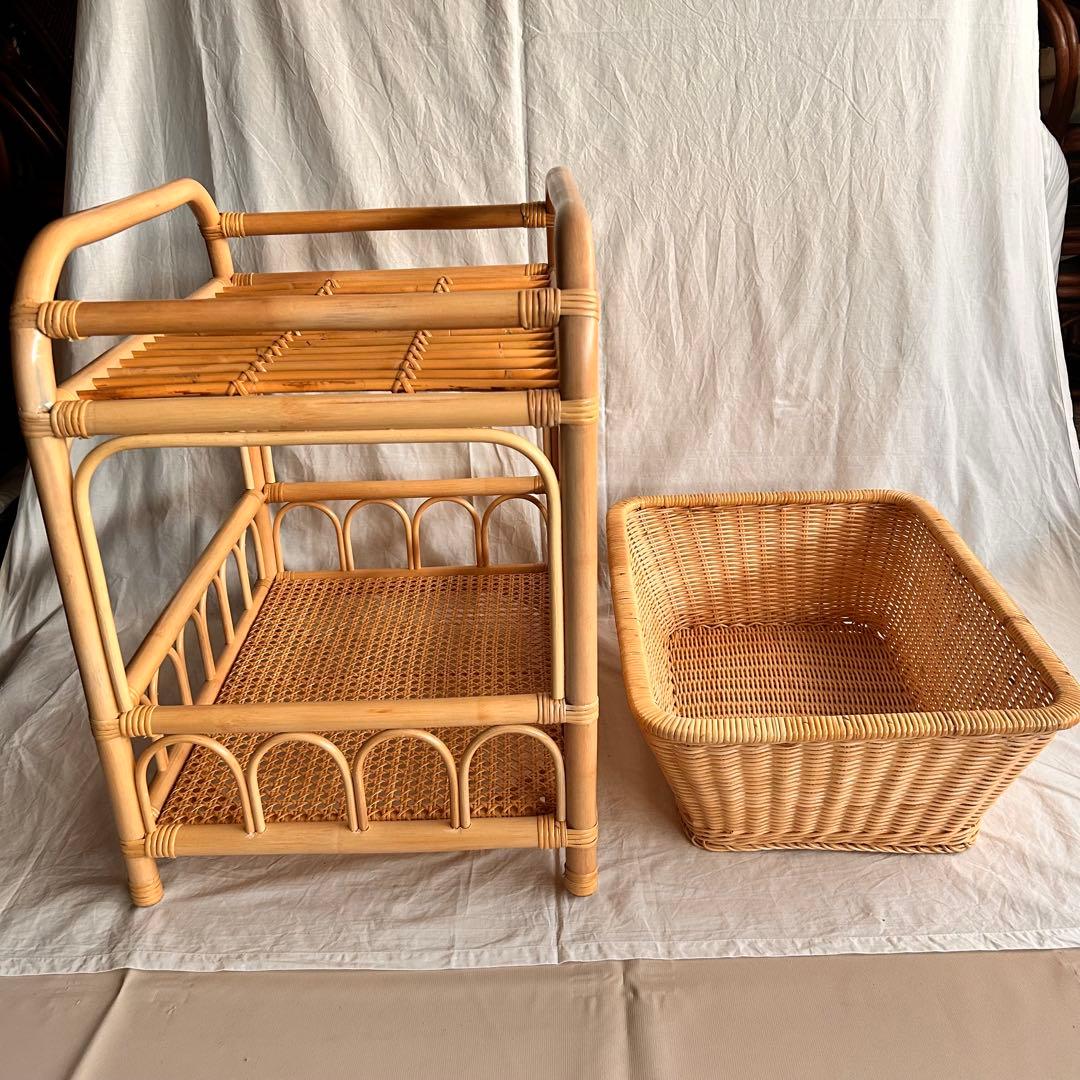 【新品・未使用品】脱衣所用ラタン収納