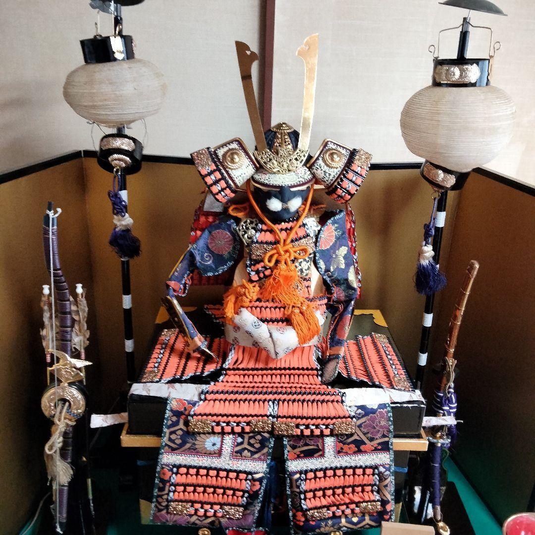 五月人形 鎧飾り 一式セット 金屏風 弓太刀 張子の虎付き 端午の節句 兜飾り