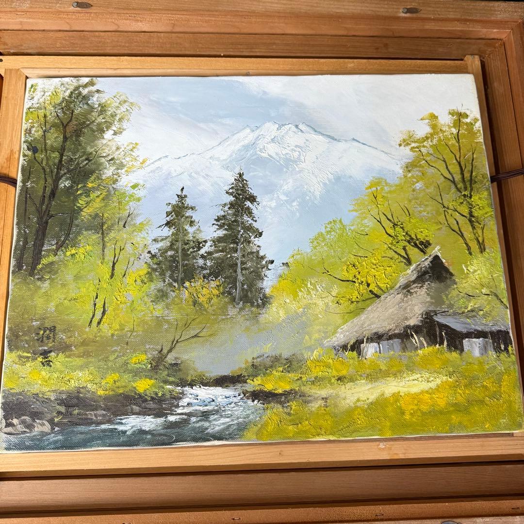 絵画 向井潤吉 乗鞍岳 風景画 油絵 油彩 F6号 直筆 サイン入り - メルカリ