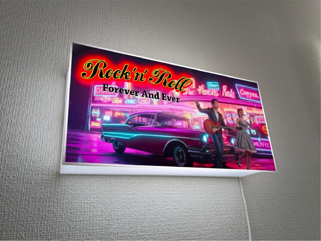 【オーダー無料】ロックンロール ロカビリー 照明 看板 置物 雑貨 ライトBOX