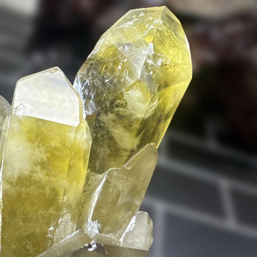 【高品質】シトリン 原石 クラスター 839g 台座付 おまけ付き