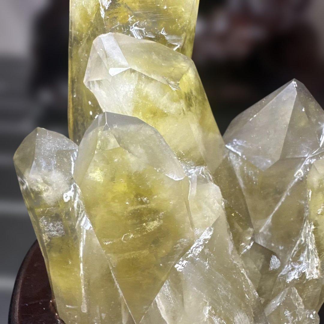 【高品質】シトリン 原石 クラスター 839g 台座付 おまけ付き