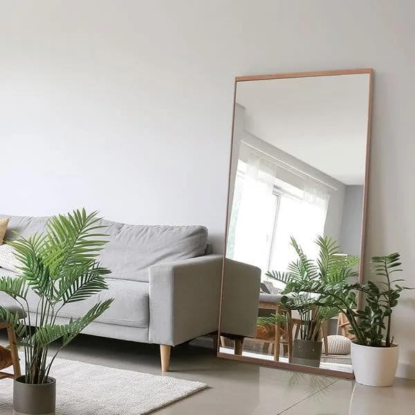 ★コムミラー002 大型・立掛け式・天然木フレーム　幅90x奥行3x高さ180