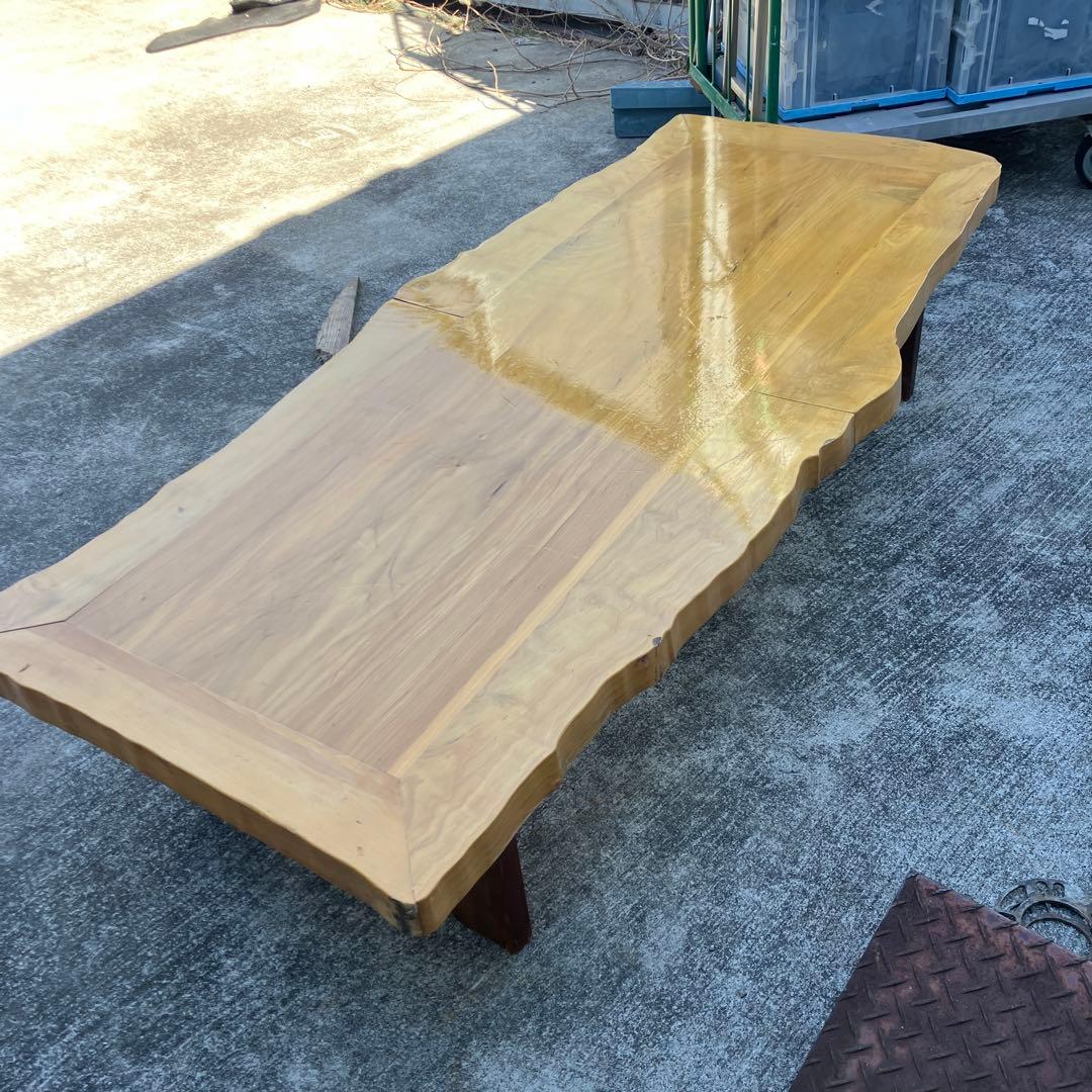 昭和レトロ 一点物 銘木一枚板風 長テーブル 座卓 古家具 ビンテージ 古民家