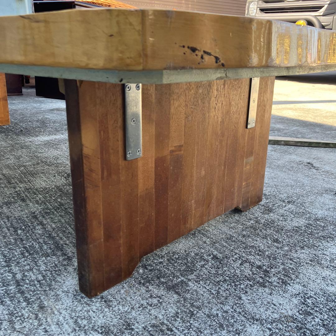 昭和レトロ 一点物 銘木一枚板風 長テーブル 座卓 古家具 ビンテージ 古民家