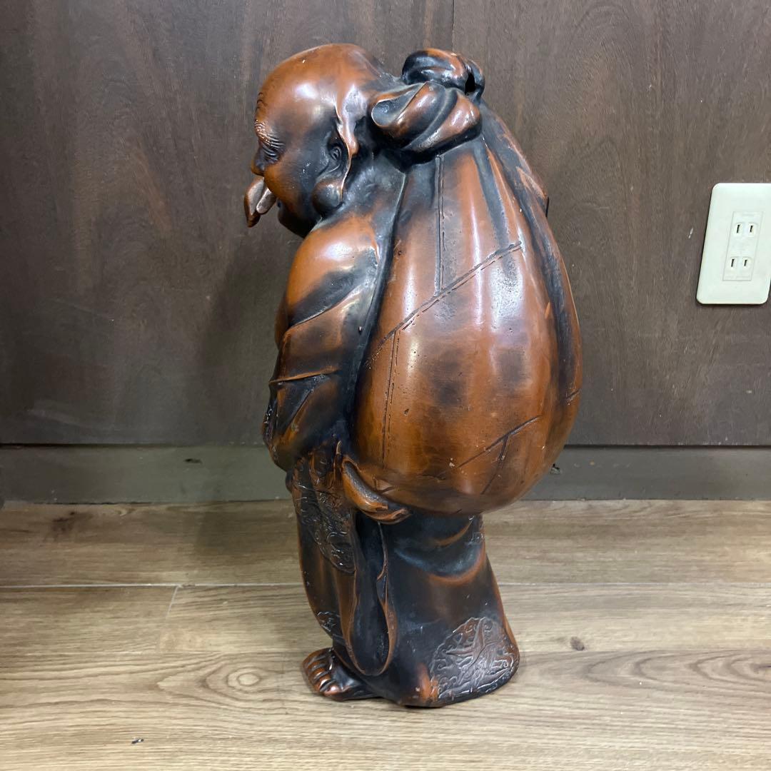 B-3 銅製 七福神 布袋様 置物 縁起物 開運 昭和レトロ 笑門来福 招福