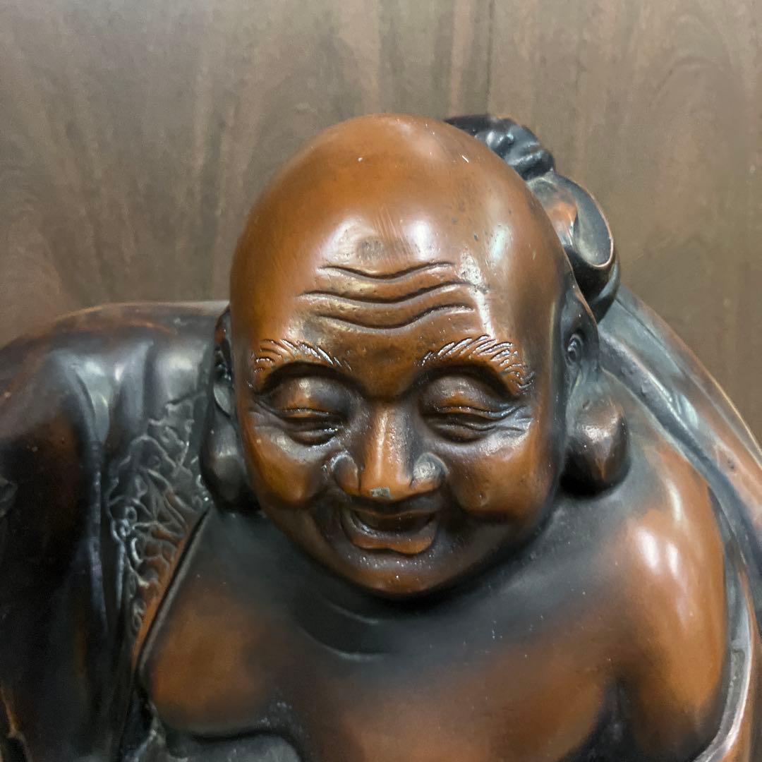 B-3 銅製 七福神 布袋様 置物 縁起物 開運 昭和レトロ 笑門来福 招福