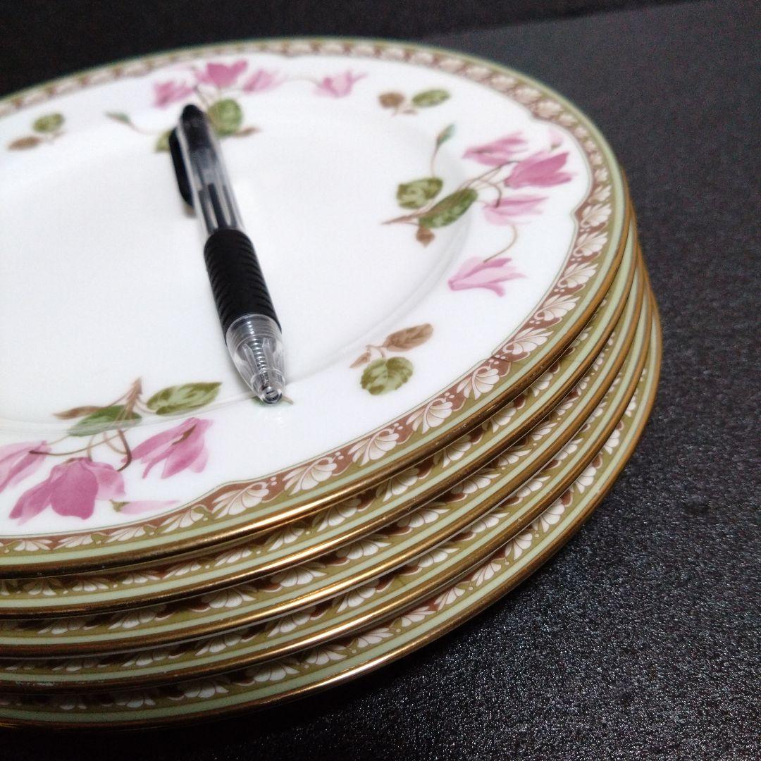 ノリタケ21cmプレート5枚 シクラメンタッチ レストラン