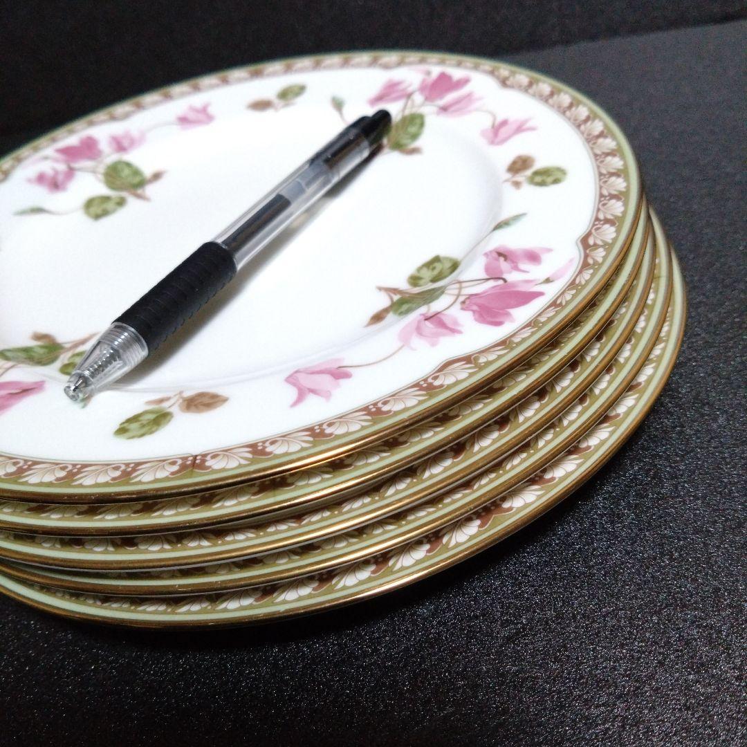 ノリタケ21cmプレート5枚 シクラメンタッチ レストラン