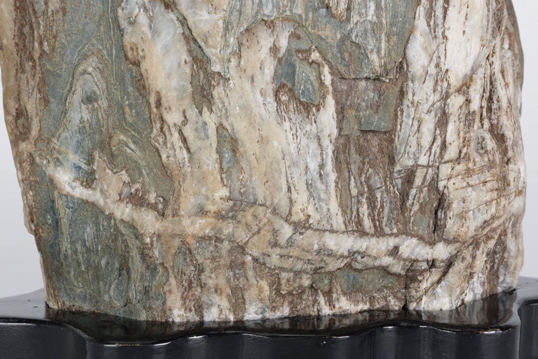 木化石 珪化木 白蛇石 蛇紋石 龍紋石 台座付 4.7kg 天然石 水石 盆石