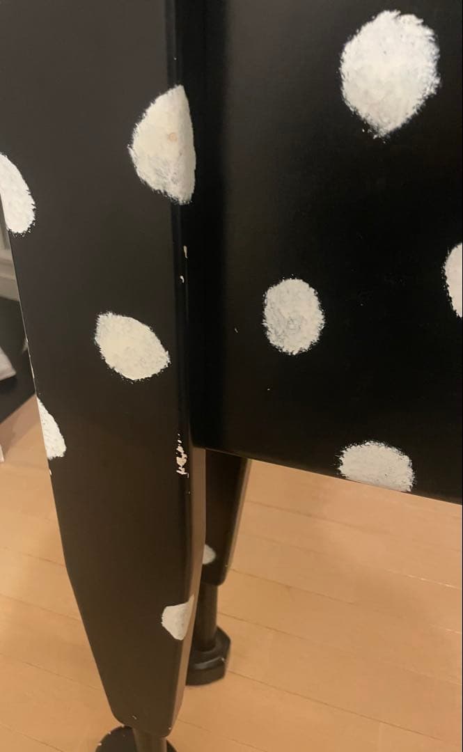 犬型サイドテーブル　ダルメシアン黒80×110×22