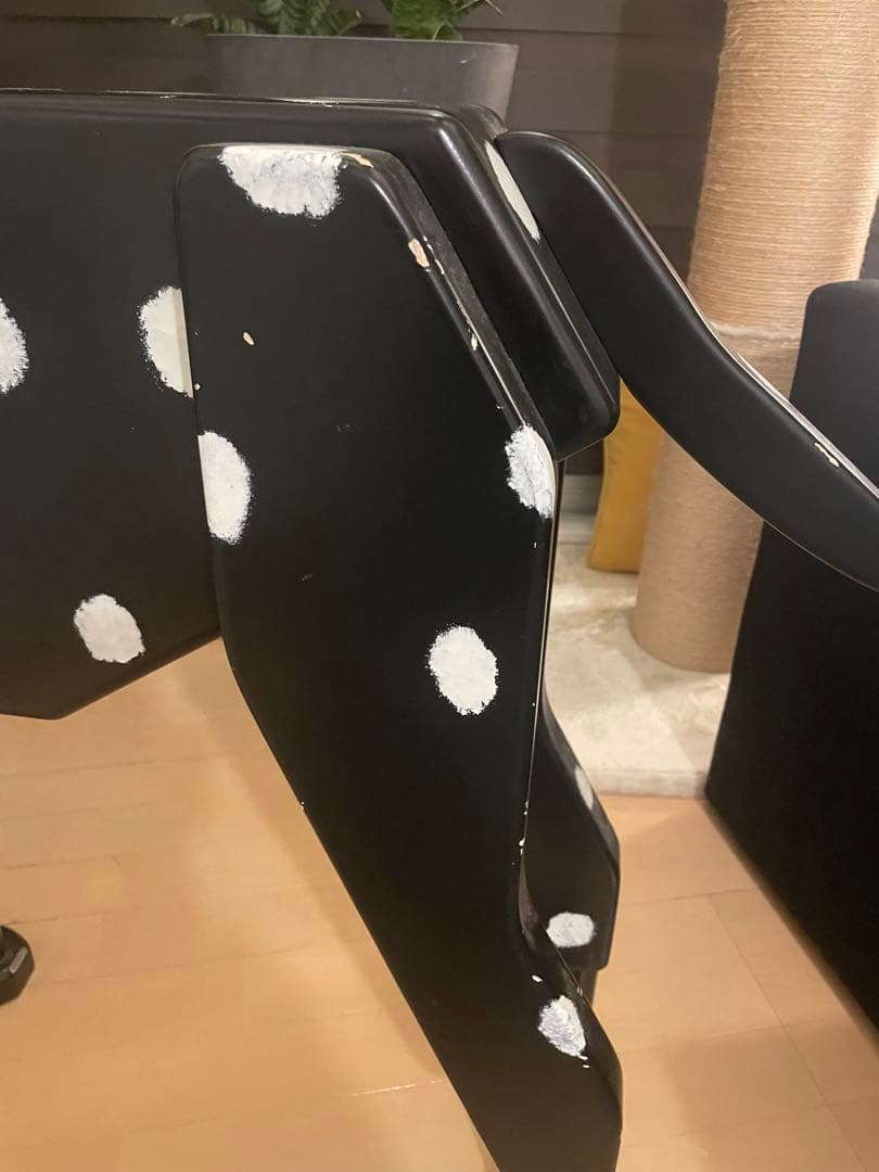 犬型サイドテーブル　ダルメシアン黒80×110×22