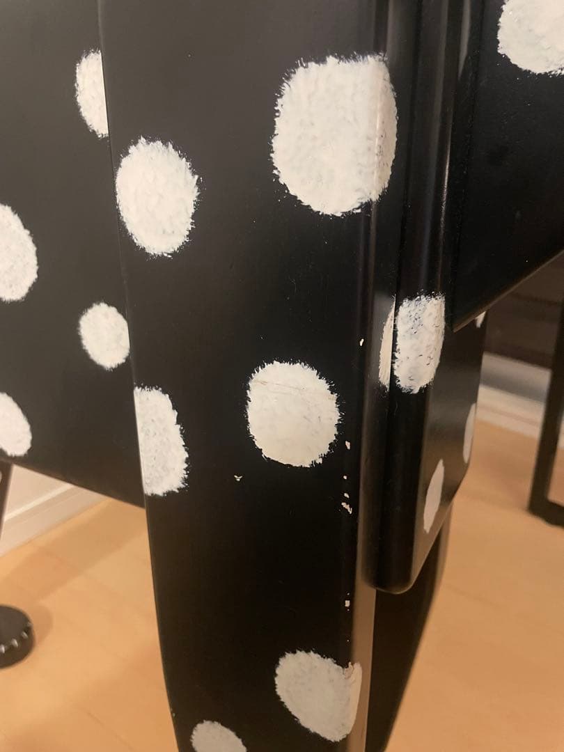 犬型サイドテーブル　ダルメシアン黒80×110×22