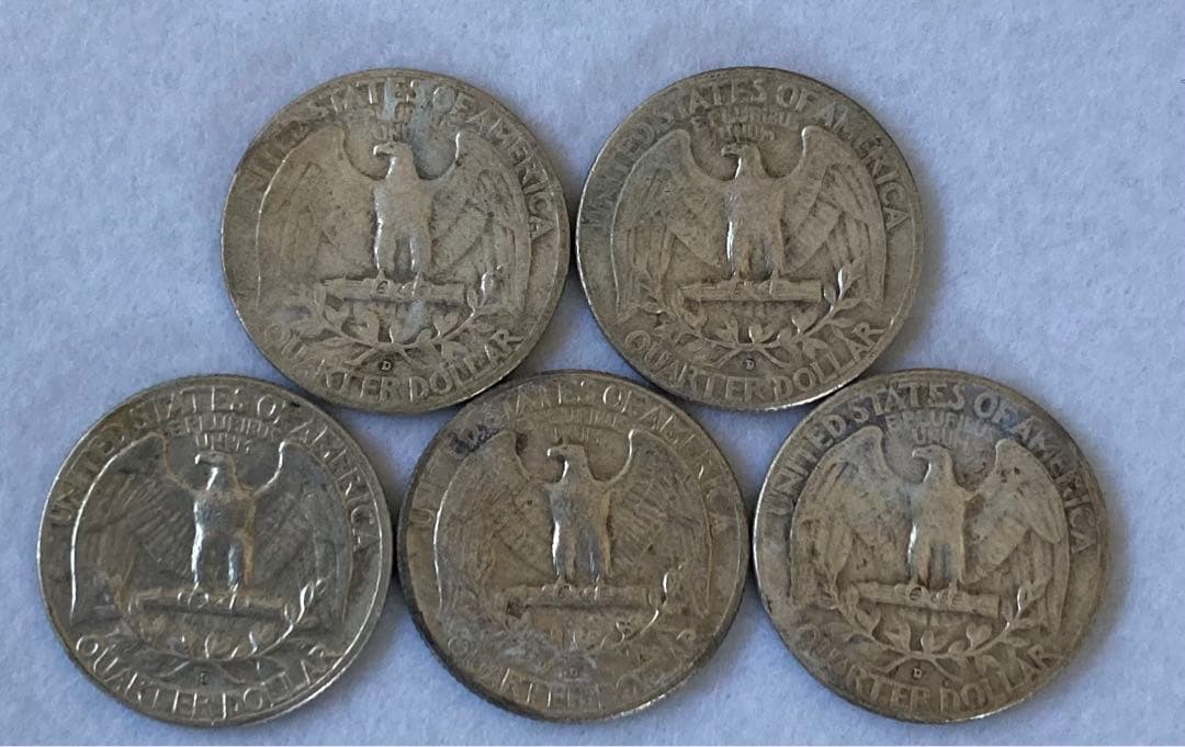 1959年～1964年 ワシントン 25セント銀貨 5枚セット - メルカリ