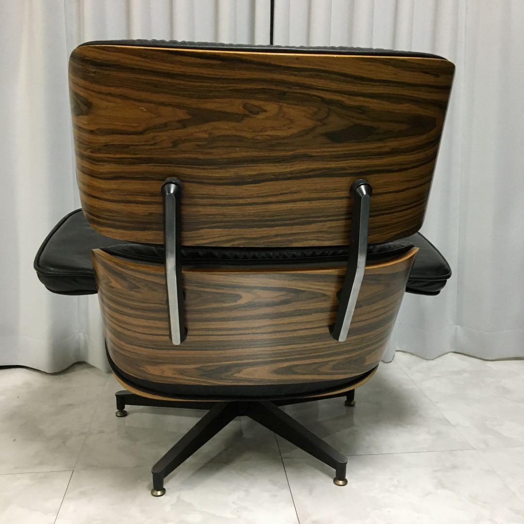 ②セット購入限定 イームズ 【オットマン】 ウォールナット ラウンジチェア 本革