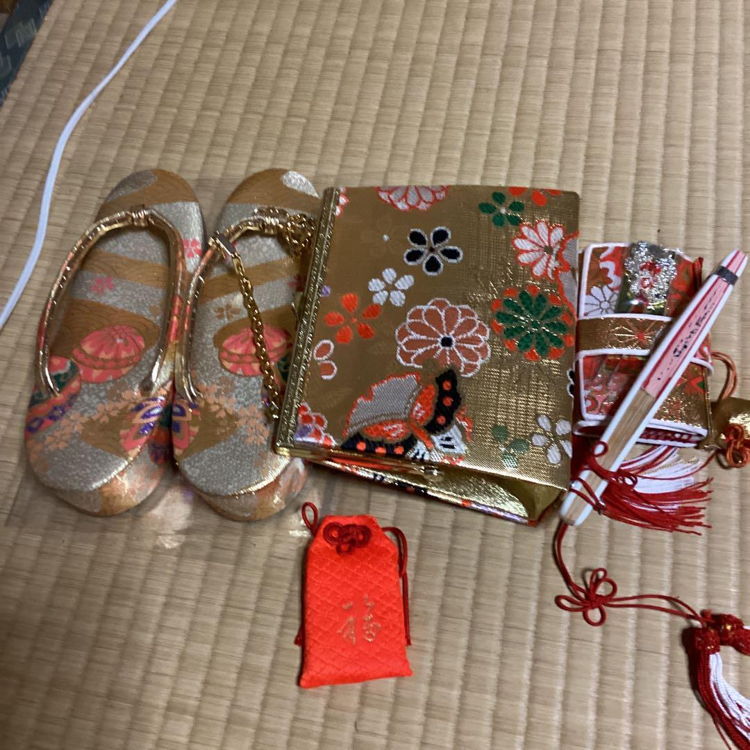 七五三小柄七歳フルセット　帯幅14、5センチ、草履21センチ