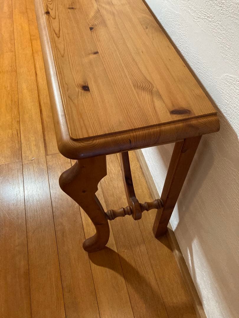 オランダ製　コンソールテーブル 無垢　パイン材　輸入品　猫脚　サイドテーブル