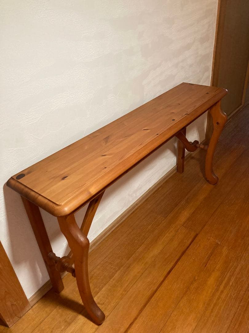 オランダ製　コンソールテーブル 無垢　パイン材　輸入品　猫脚　サイドテーブル