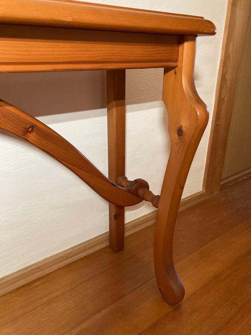 オランダ製　コンソールテーブル 無垢　パイン材　輸入品　猫脚　サイドテーブル