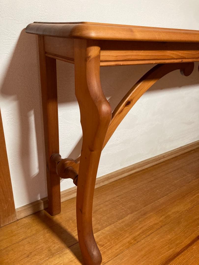 オランダ製　コンソールテーブル 無垢　パイン材　輸入品　猫脚　サイドテーブル