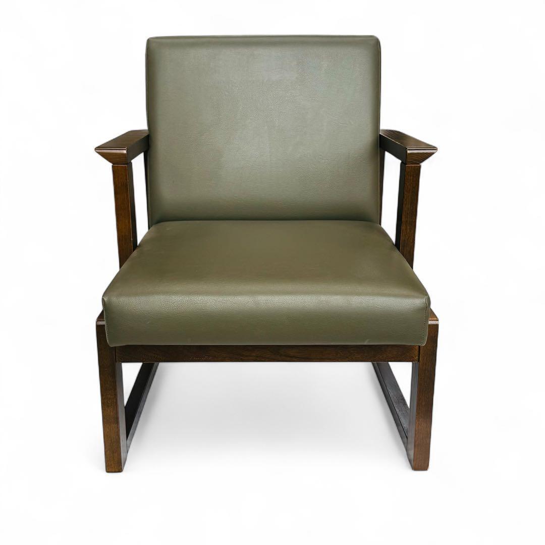 HIDA 飛騨産業 肘付き 椅子 アームチェア 1人掛けソファ 昭和レトロ 2