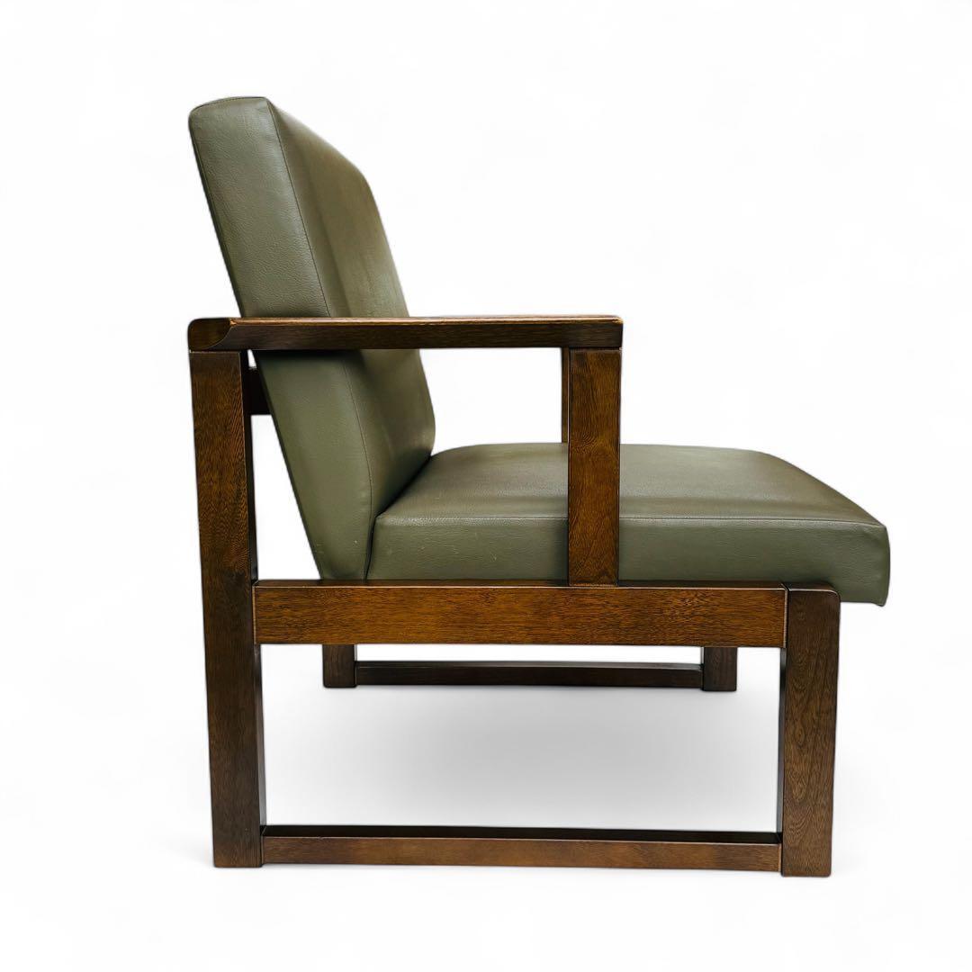 HIDA 飛騨産業 肘付き 椅子 アームチェア 1人掛けソファ 昭和レトロ 2