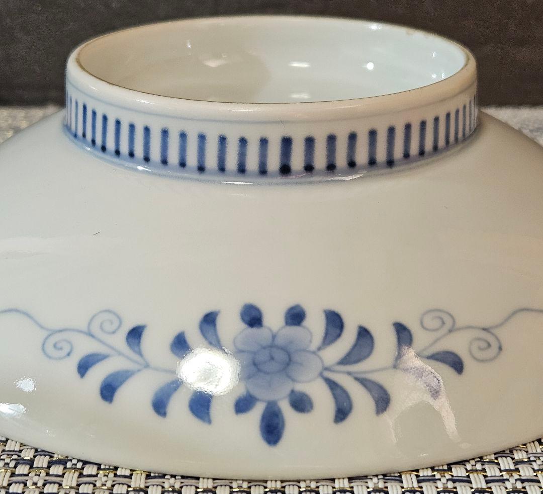 名品❗】江戸時代後期　後期鍋島　藍鍋島　染付　若松図　16.1cm 櫛高台皿