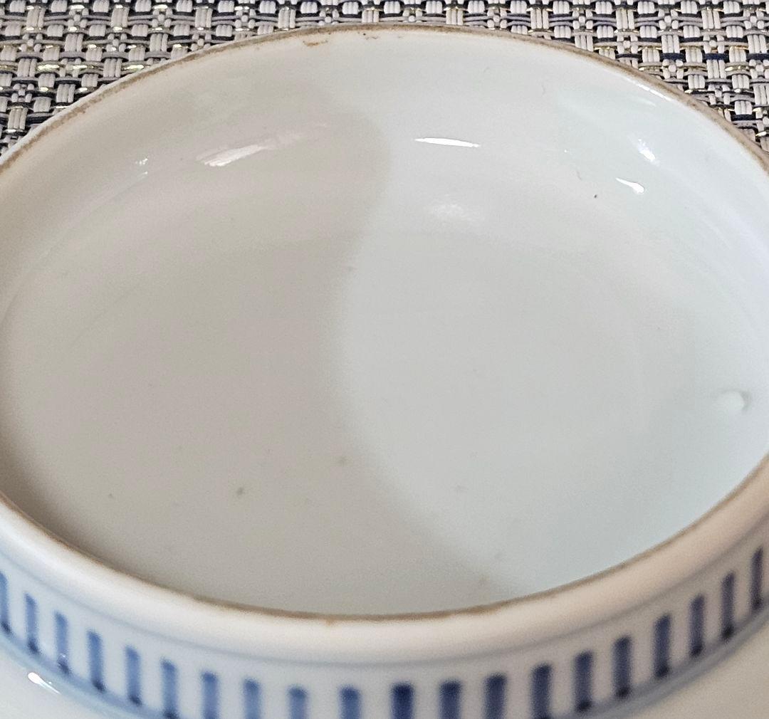 名品❗】江戸時代後期　後期鍋島　藍鍋島　染付　若松図　16.1cm 櫛高台皿