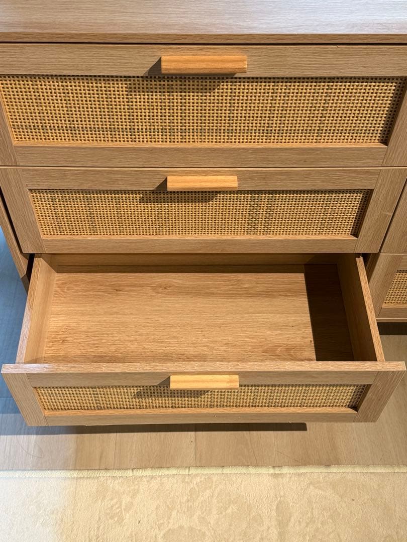 ラタンチェスト 6段 北欧 ナチュラル 木製 引き出し