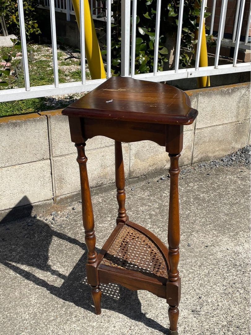 コーナー棚　電話台　華台　ヴィンテージ