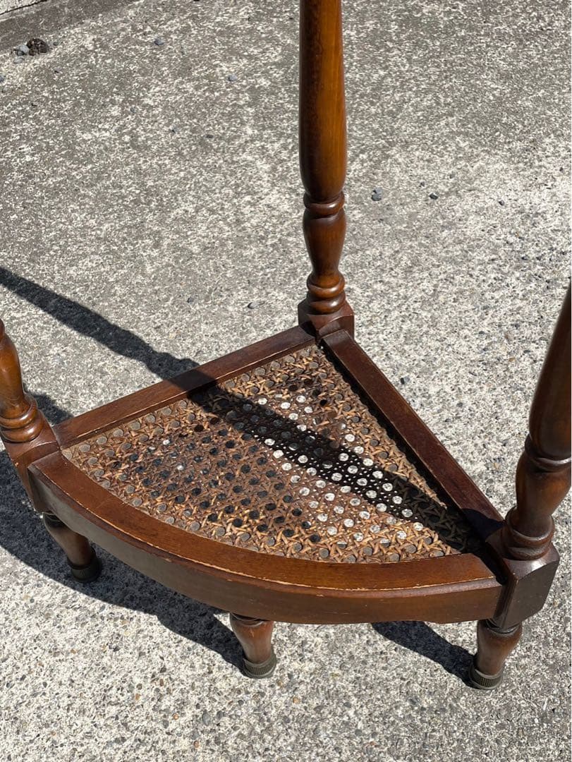 コーナー棚　電話台　華台　ヴィンテージ