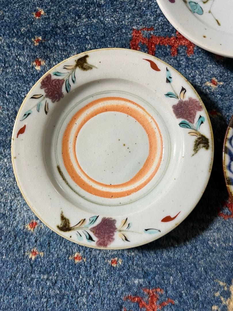 砥部焼中田窯【5寸リム皿】3枚（スズラン柄訳あり）