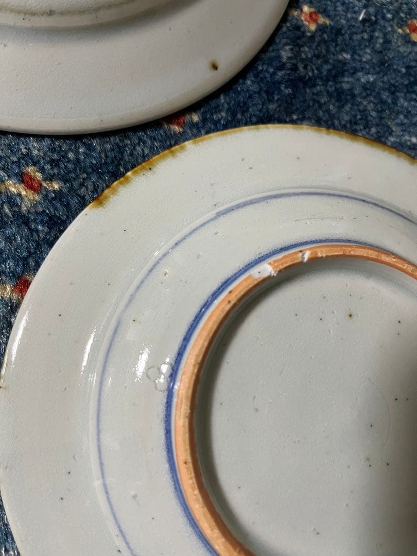 砥部焼中田窯【5寸リム皿】3枚（スズラン柄訳あり）